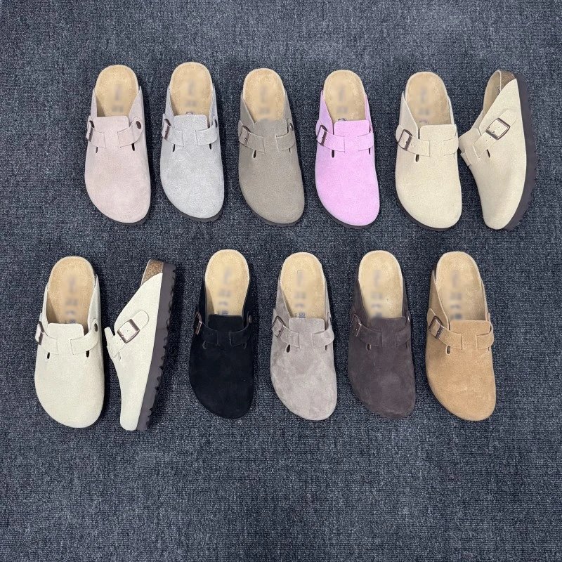 Birkenstock cork sandals women's genuine leather fashion double-breasted sandals Birkenstock