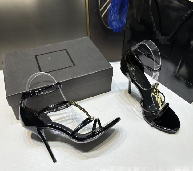 Temperament sexy stiletto red high heels versatile open toe genuine leather one-strap sandals