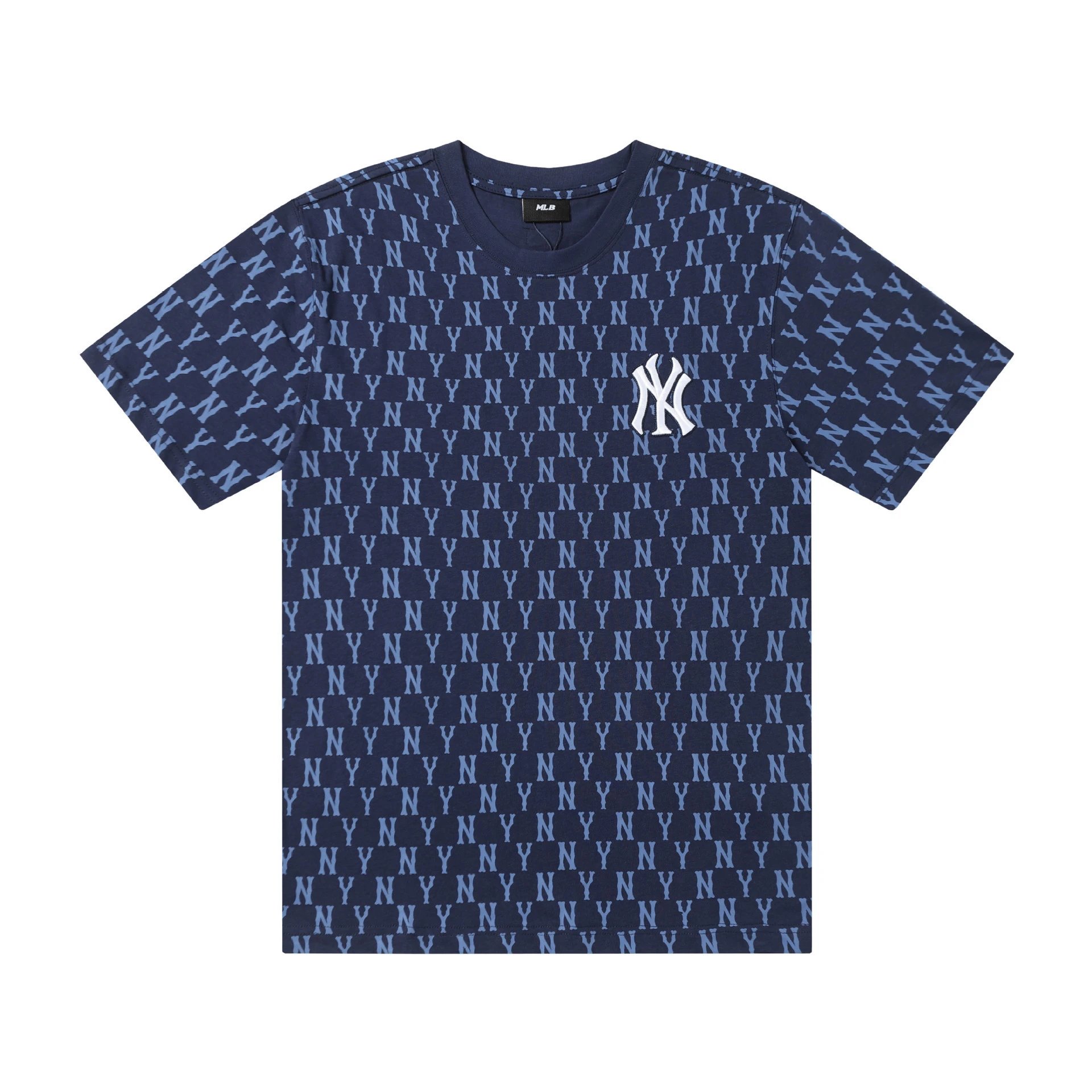 1:1 Batch MLB Embroidered Large Logo Short-Sleeved Casual Shirt with Slit at the Bottom Corner