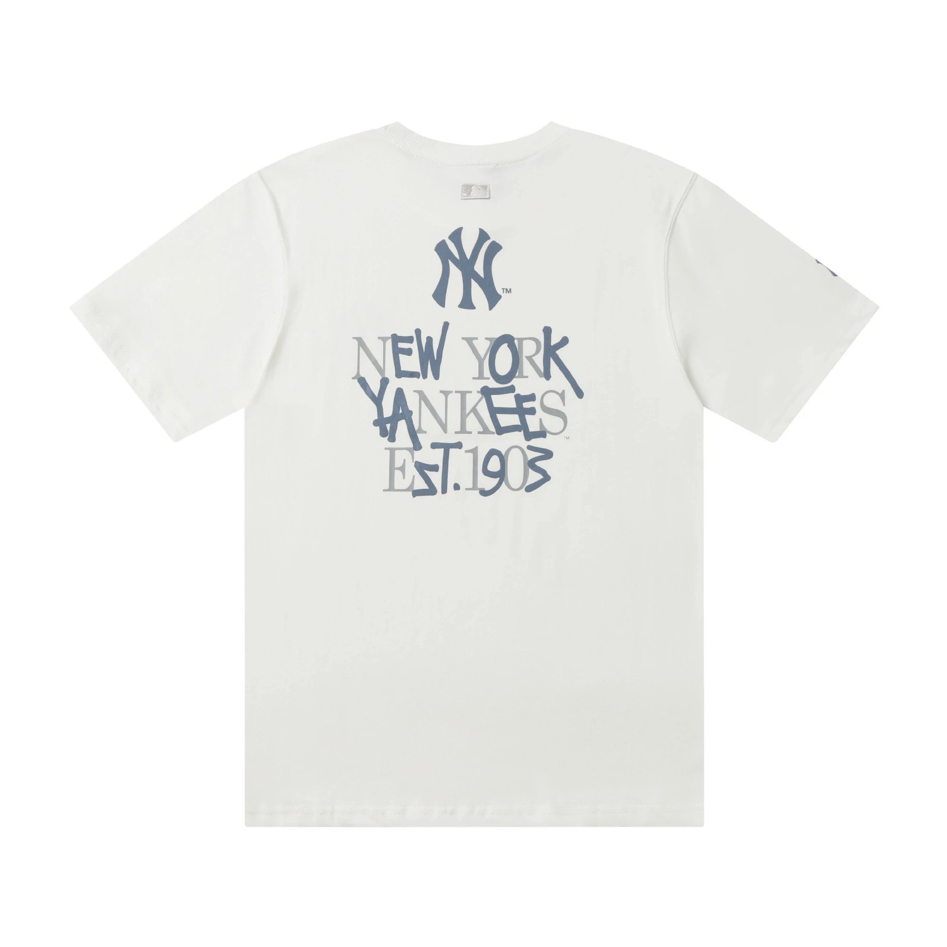 1:1 Batch MLB Embroidered Large Logo Short-Sleeved Casual Shirt with Slit at the Bottom Corner