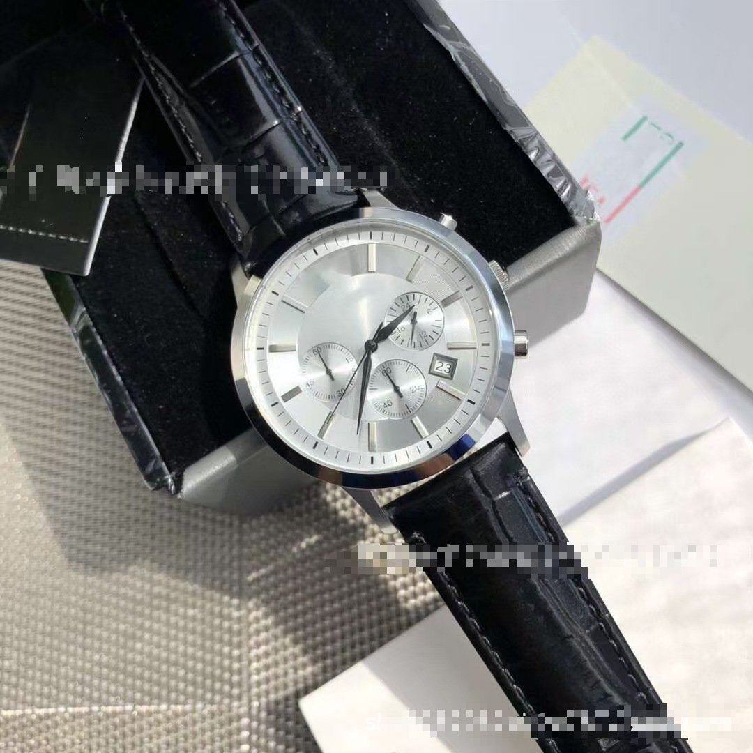 EMPORIO ARMANI Men's three-eye solid steel strap six-hand watch