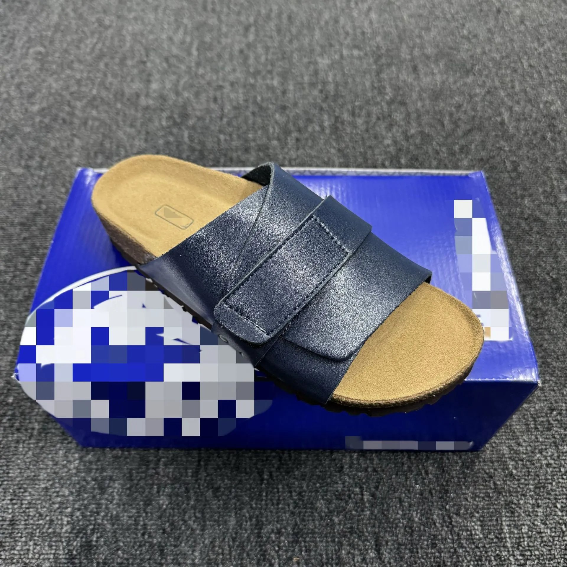 Height-increasing Velcro slippers, genuine leather, cork, thick-soled outerwear, Birkenstocks