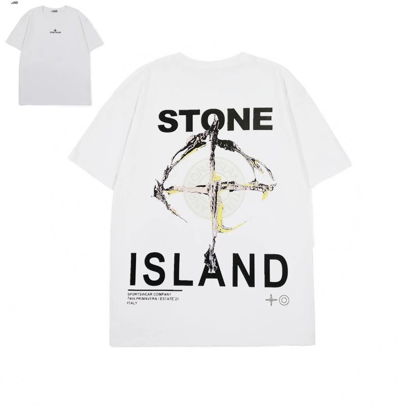 Printed crew neck casual breathable pure cotton women's and men's short-sleeved T-shirts-P4M
