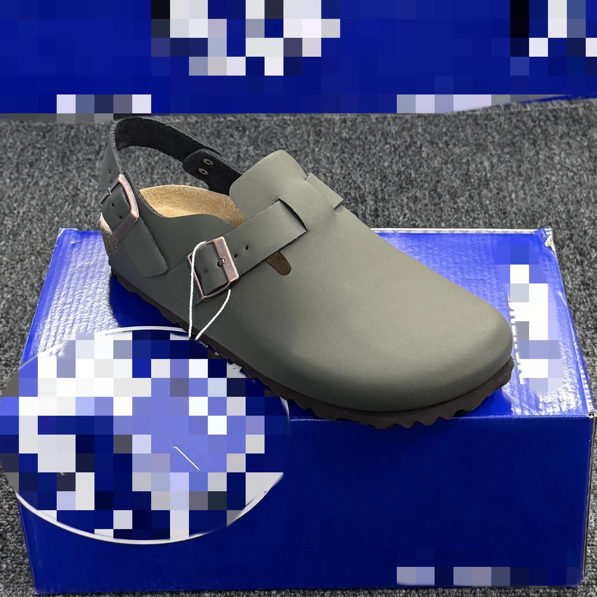 Birkenstocks with closed toe slippers for women, comfortable cork sole, solid color, casual