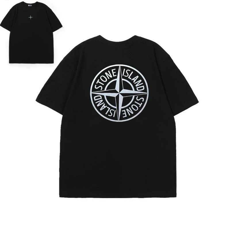 Printed crew neck casual breathable pure cotton women's and men's short-sleeved T-shirts-P4M