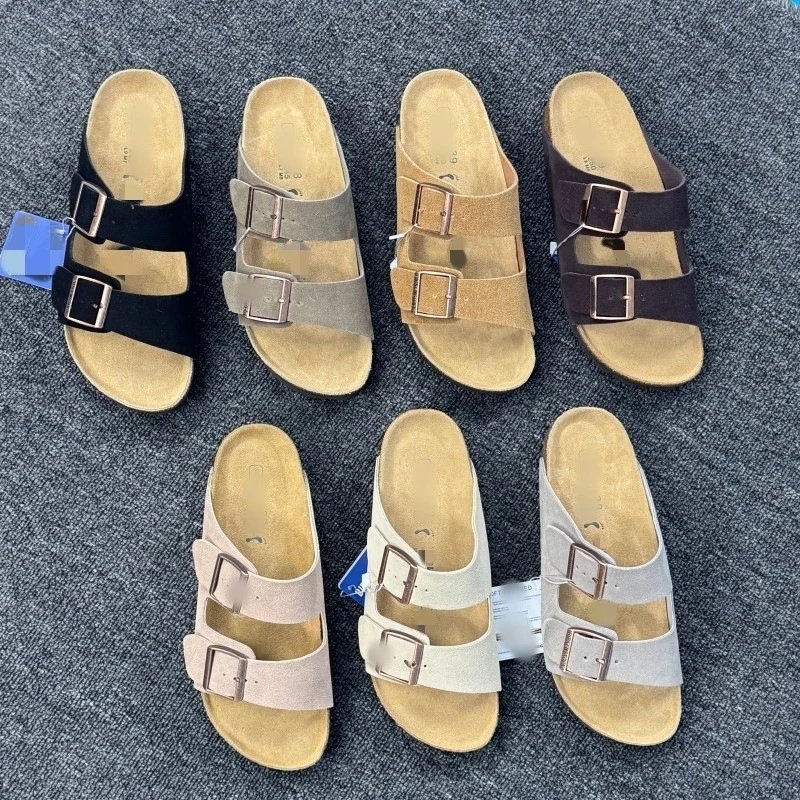 Kendall Jenner's Birkenstock soft leather cork sole platform heightened buckle slipper sandals