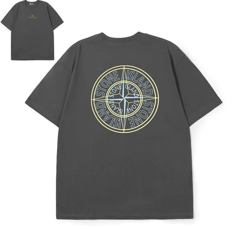 Printed crew neck casual breathable pure cotton women's and men's short-sleeved T-shirts-P4M
