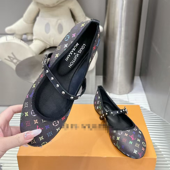 Foreign trade denim slippers color matching sandals one-strap open toe print French style