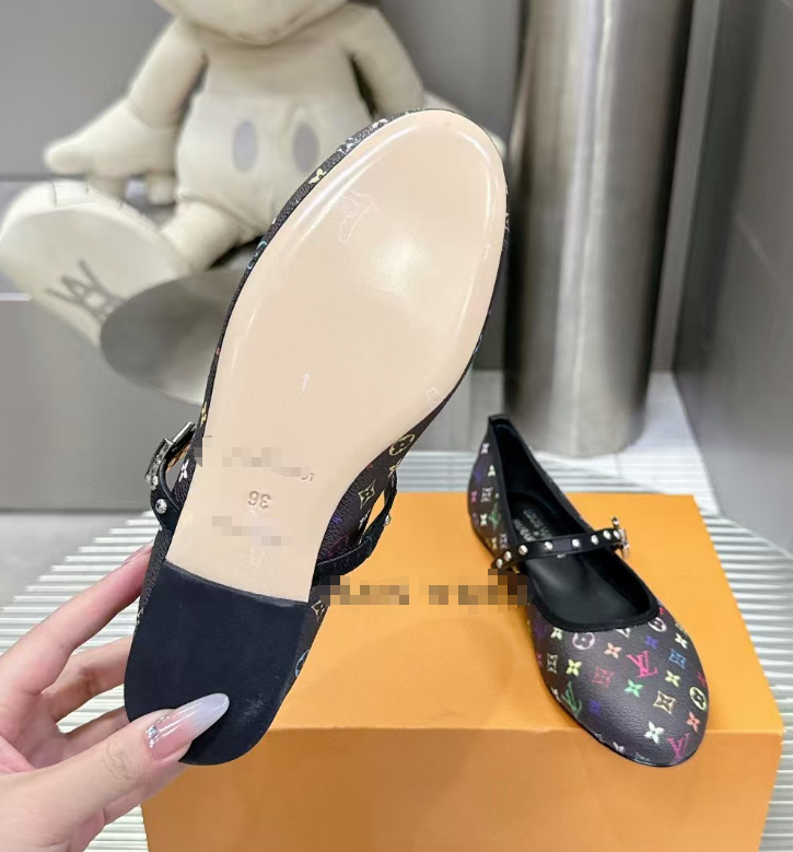 Foreign trade denim slippers color matching sandals one-strap open toe print French style