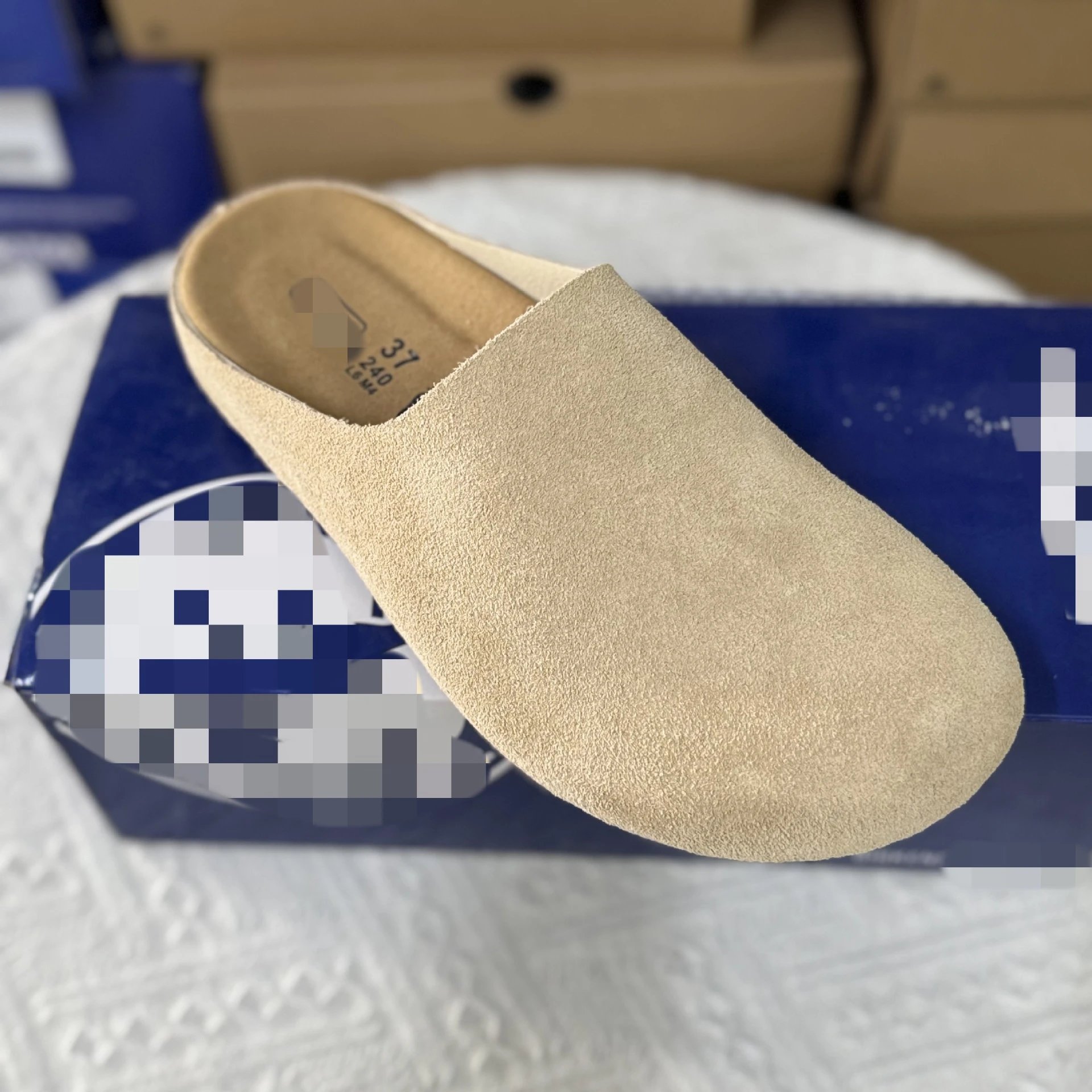 Birkenstock women's smooth leather platform slippers with cork lining