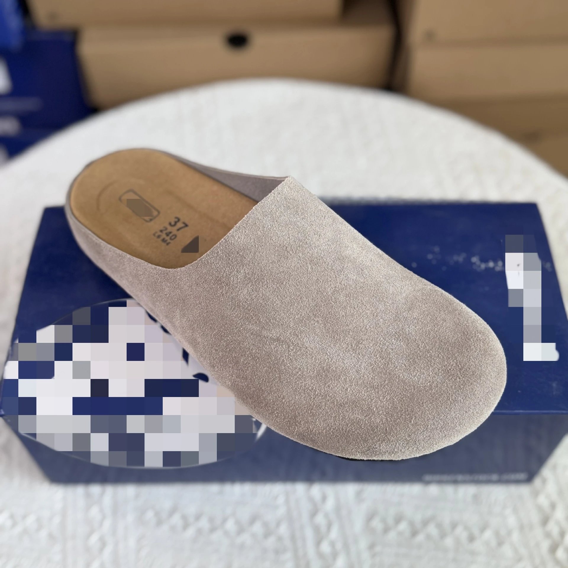 Birkenstock women's smooth leather platform slippers with cork lining