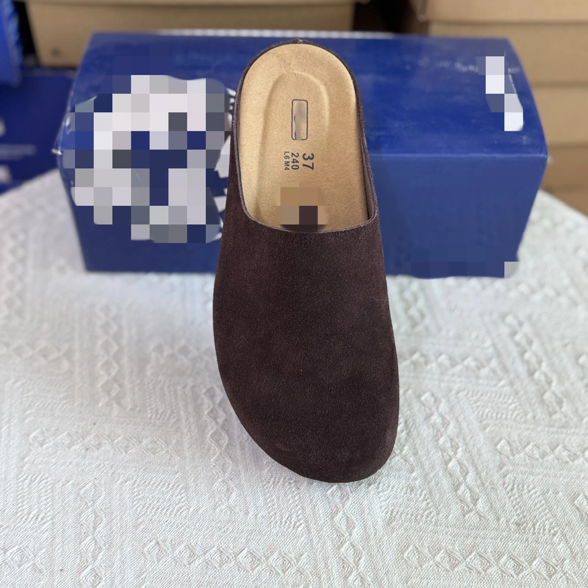 Birkenstock women's smooth leather platform slippers with cork lining