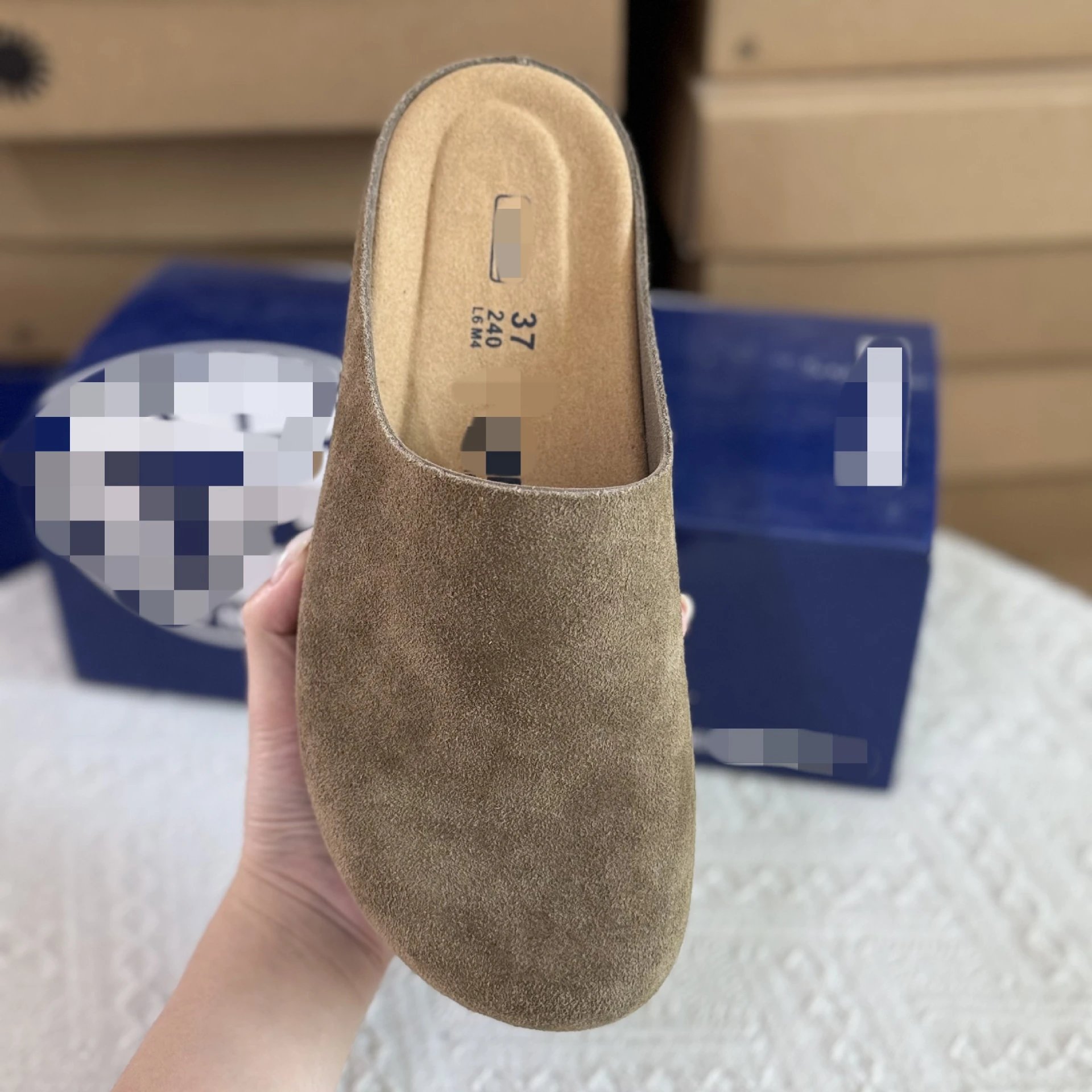 Birkenstock women's smooth leather platform slippers with cork lining