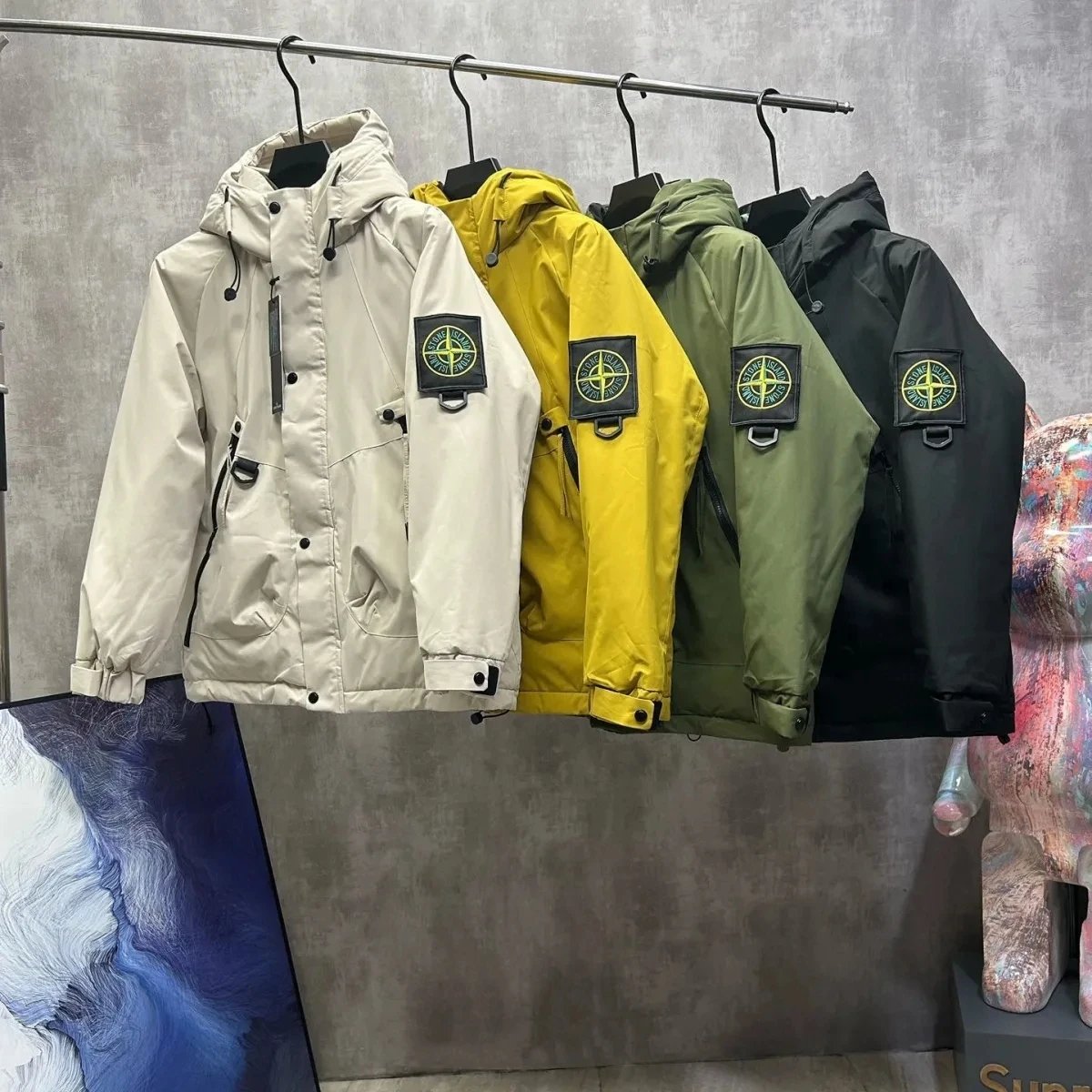 New Autumn/Winter Outdoor Functional Windproof Jacket Workwear Down Padded Cotton Coat Winter Hooded Thick Warm Cotton Jacket Outerwear
