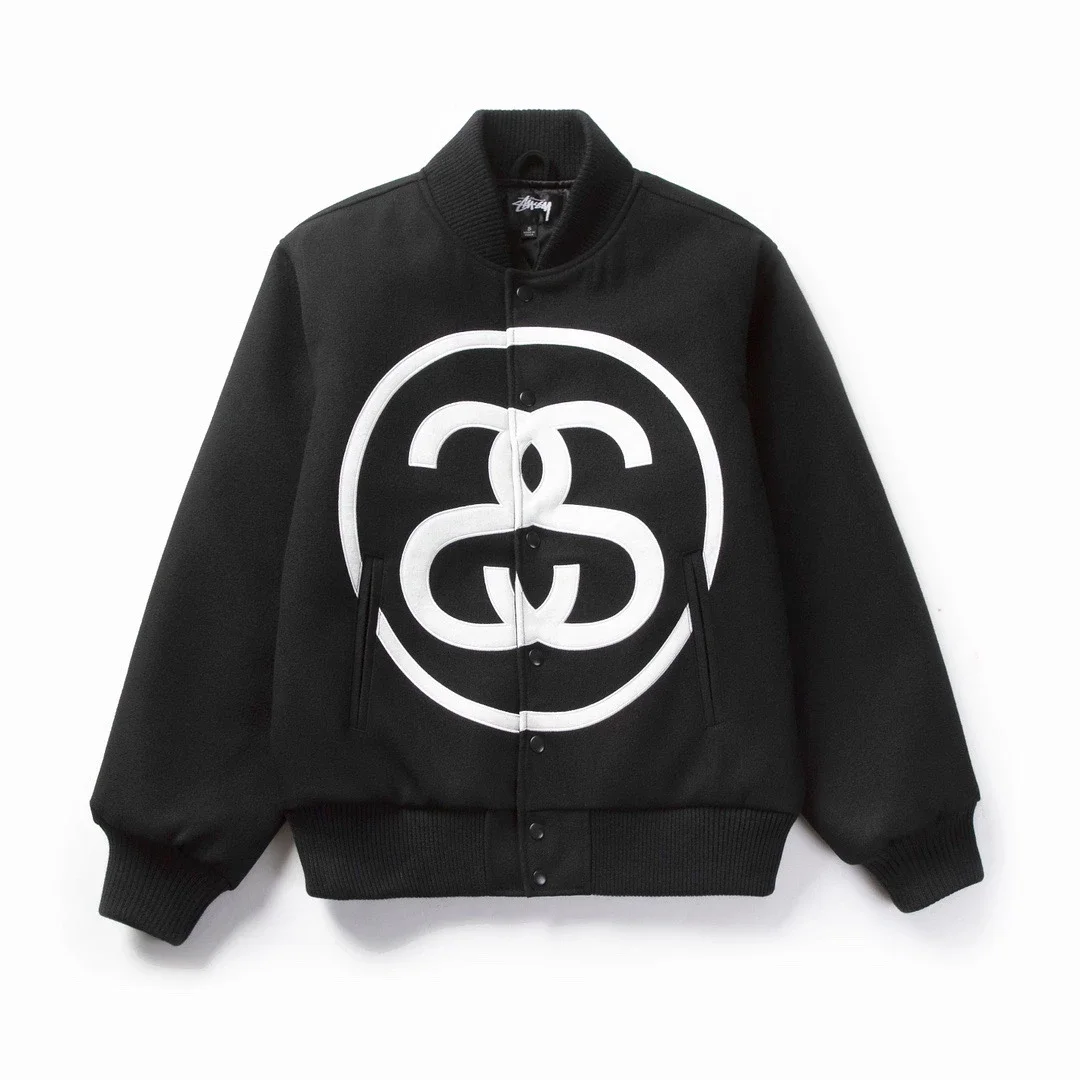 【Stussy】SS-LINK VARSITY ジャケット ☆関税込☆Stussy☆Stussy SS Link Varsity Jacket Black