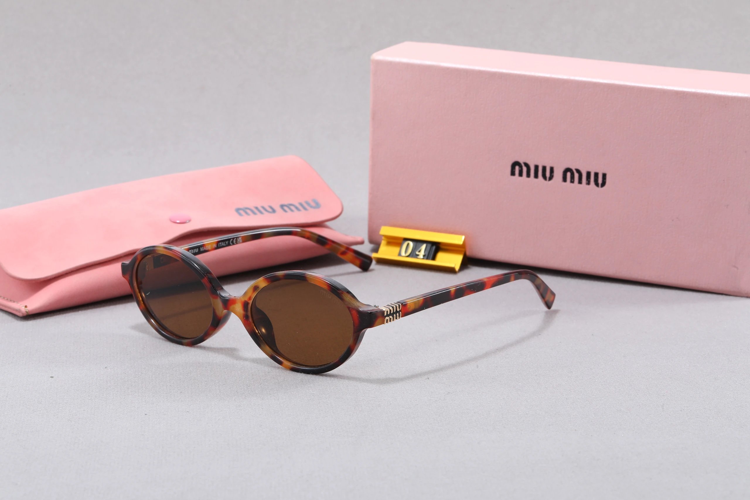 Leopard print M fashion big frame brand sunglasses for men and women