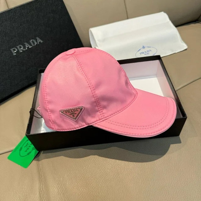 Prada Hats Triangle Plaque Nylon Baseball Cap product detail image 46