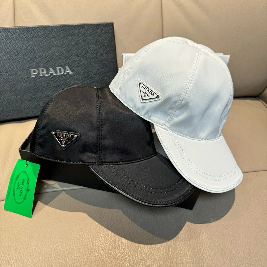Prada Hats Triangle Plaque Nylon Baseball Cap image 4