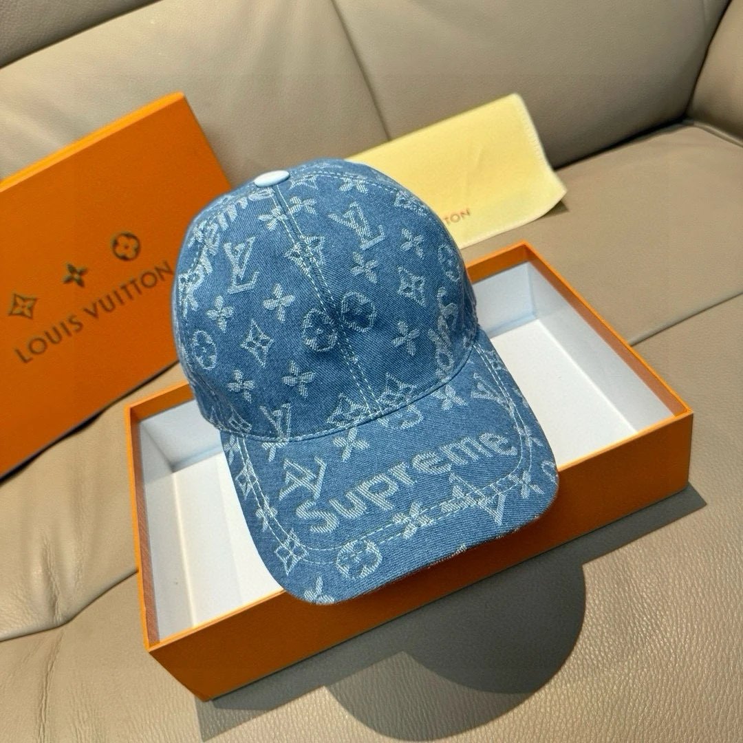 Louis Vuitton Supreme Monogram Cap Blue Denim
