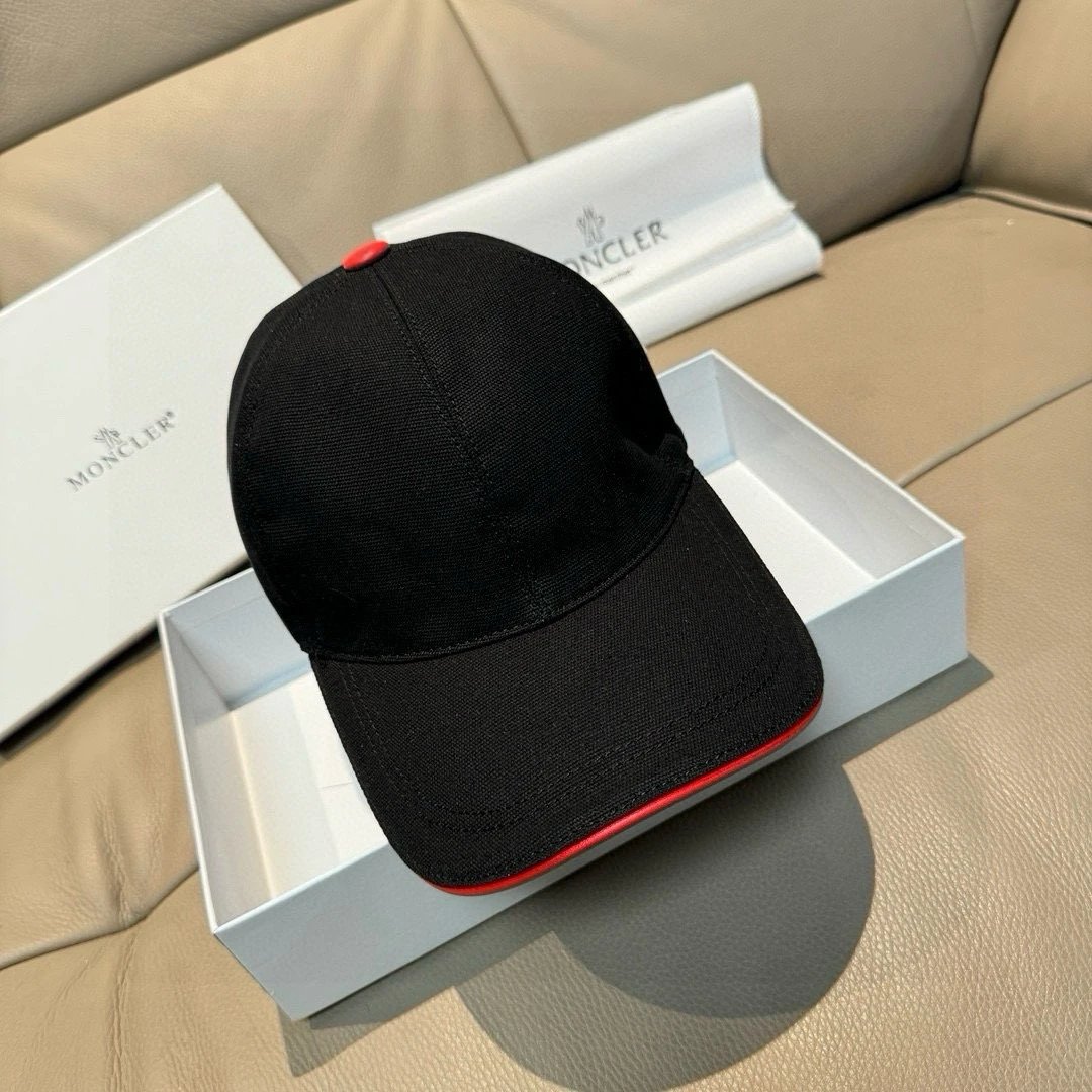 Moncler Hats Logo Patch Baseball Cap with Contrast Trim image 14