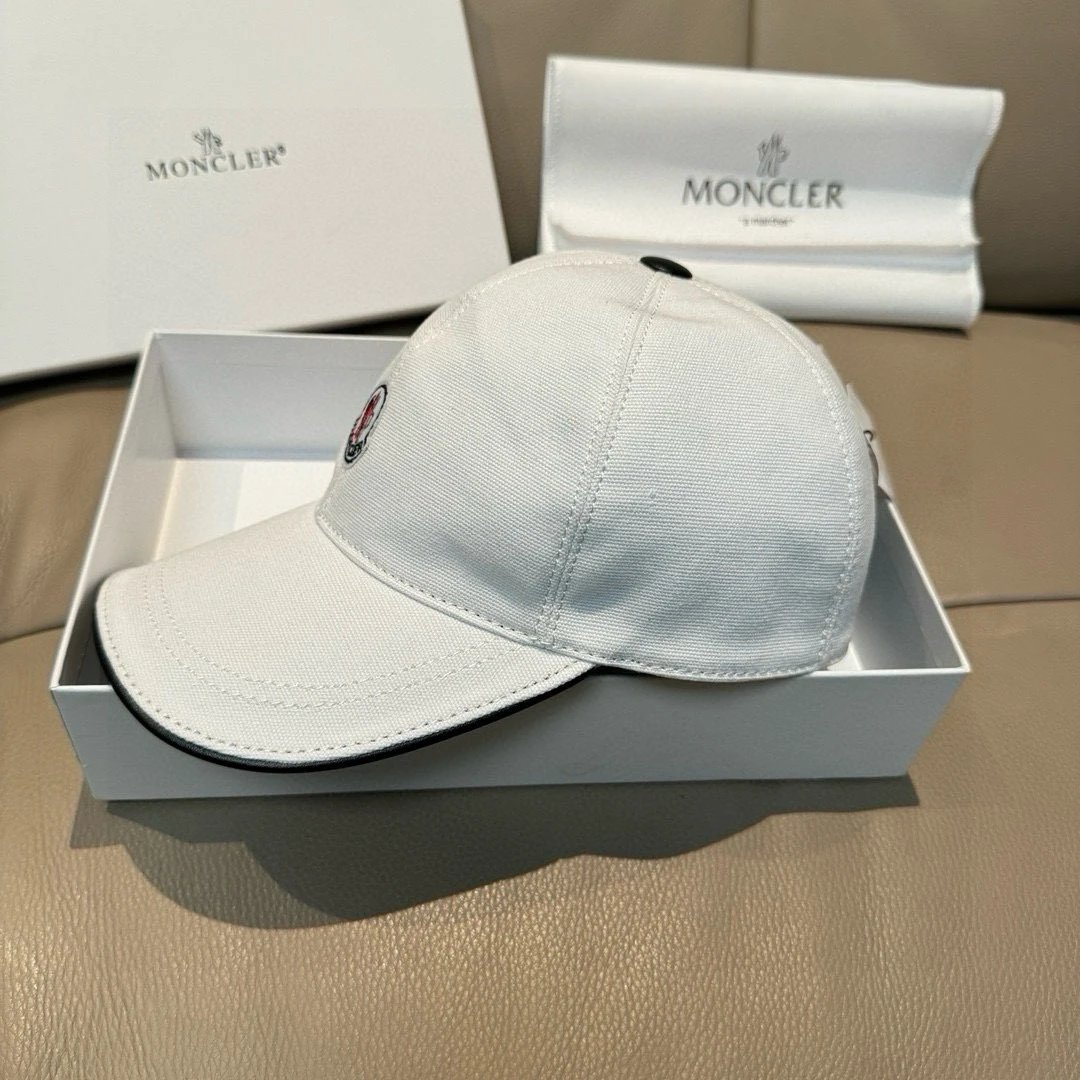 Moncler Hats Logo Patch Baseball Cap with Contrast Trim image 8