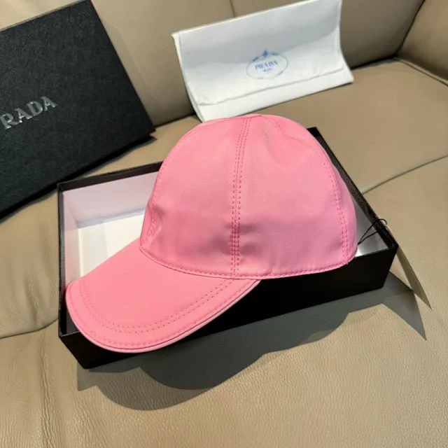 Prada Hats Triangle Plaque Nylon Baseball Cap product detail image 49