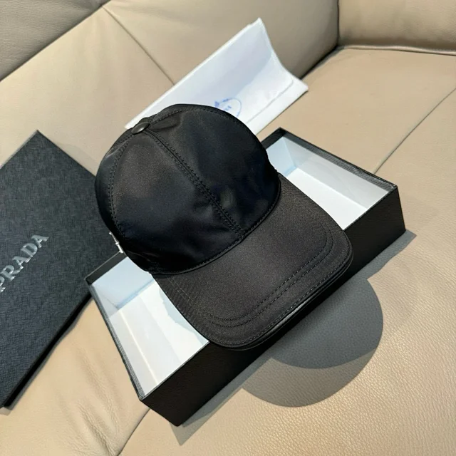 Prada Hats Triangle Plaque Nylon Baseball Cap product detail image 62