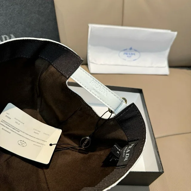 Prada Hats Triangle Plaque Nylon Baseball Cap product detail image 45
