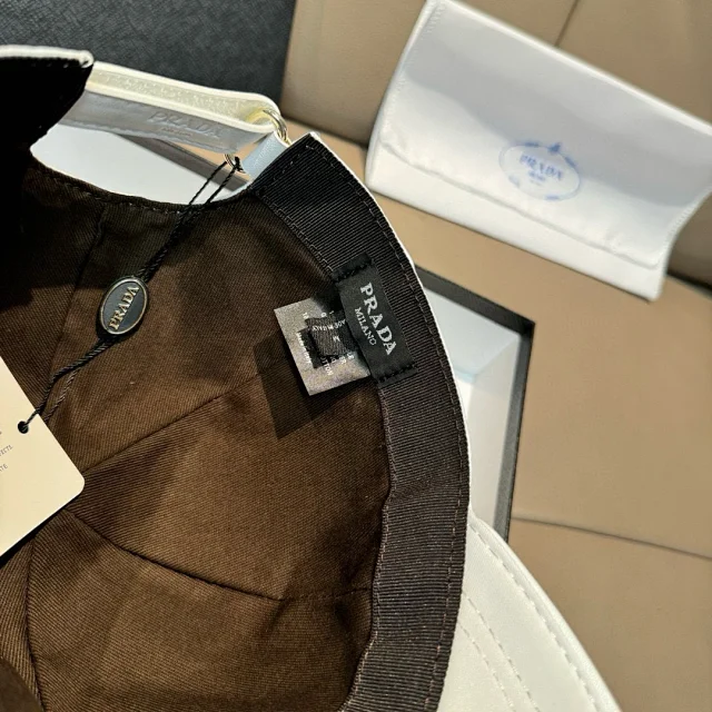 Prada Hats Triangle Plaque Nylon Baseball Cap product detail image 44