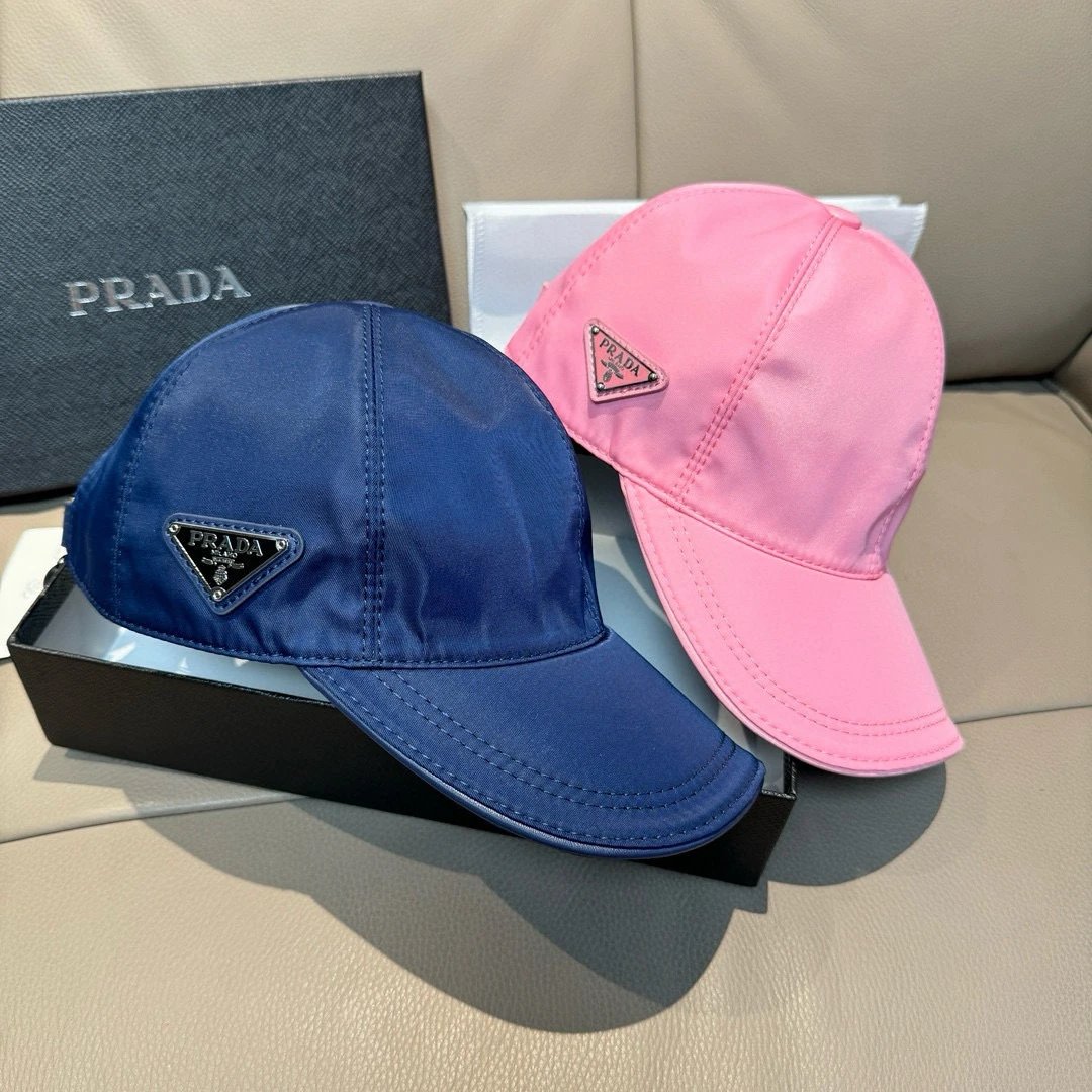 Prada Hats Triangle Plaque Nylon Baseball Cap image 3