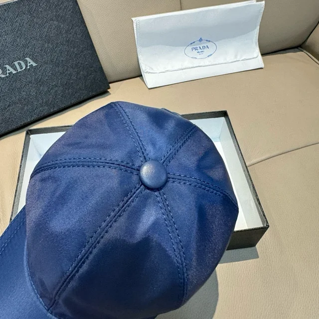 Prada Hats Triangle Plaque Nylon Baseball Cap product detail image 59