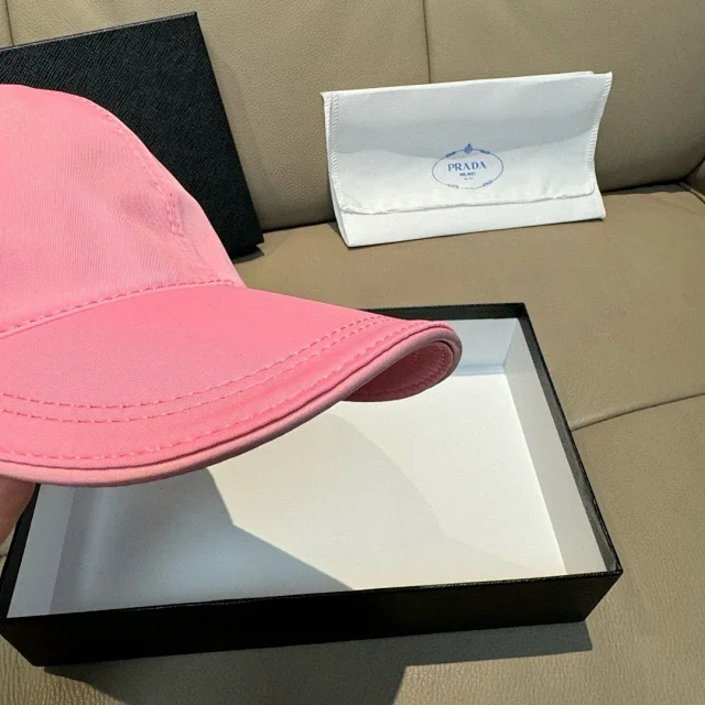 Prada Hats Triangle Plaque Nylon Baseball Cap product detail image 51