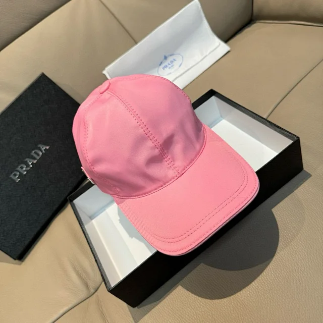 Prada Hats Triangle Plaque Nylon Baseball Cap product detail image 48