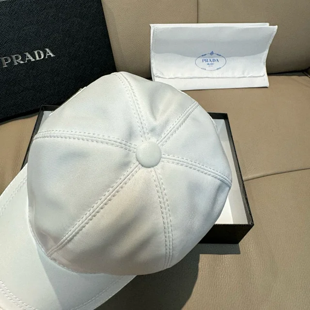 Prada Hats Triangle Plaque Nylon Baseball Cap product detail image 41