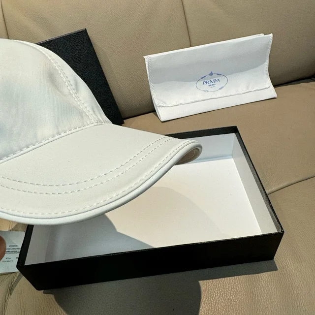 Prada Hats Triangle Plaque Nylon Baseball Cap product detail image 43