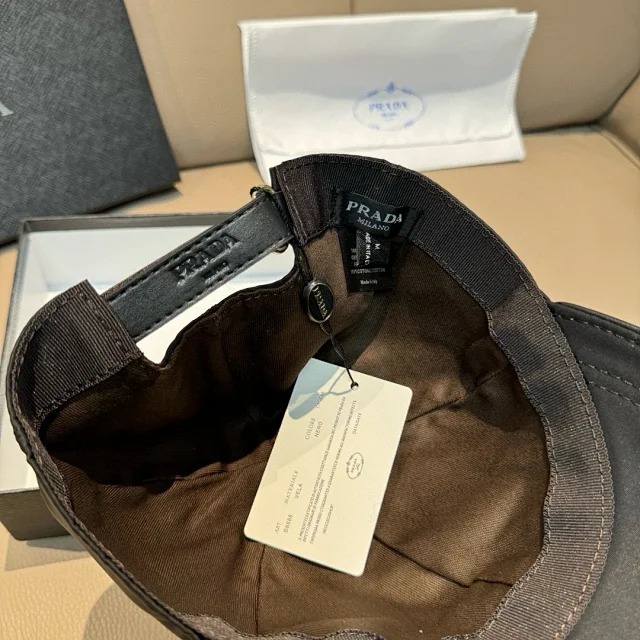 Prada Hats Triangle Plaque Nylon Baseball Cap product detail image 68