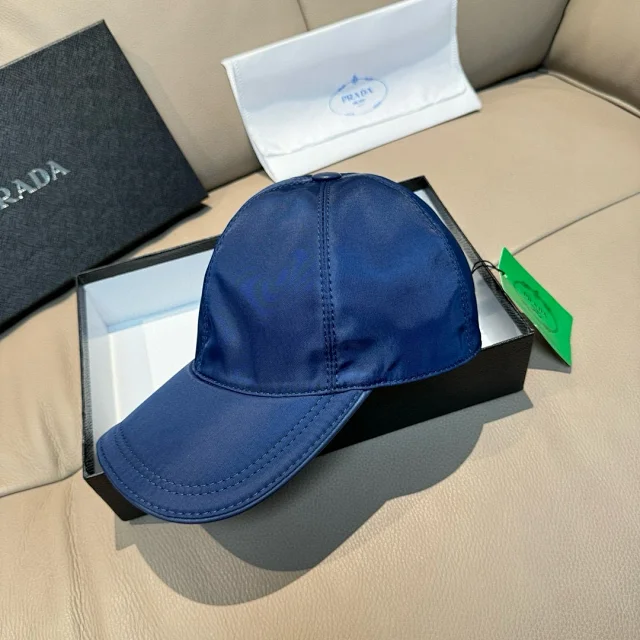 Prada Hats Triangle Plaque Nylon Baseball Cap product detail image 57