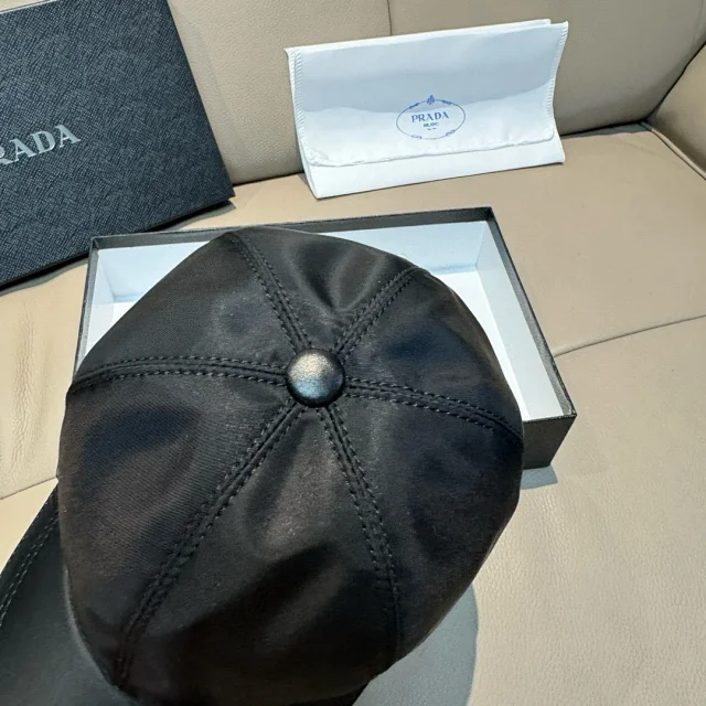 Prada Hats Triangle Plaque Nylon Baseball Cap product detail image 66