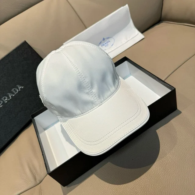 Prada Hats Triangle Plaque Nylon Baseball Cap product detail image 40