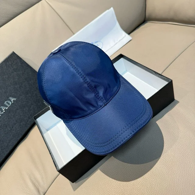 Prada Hats Triangle Plaque Nylon Baseball Cap product detail image 56