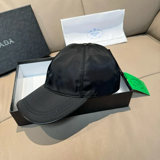 Prada Hats Triangle Plaque Nylon Baseball Cap product detail image 65