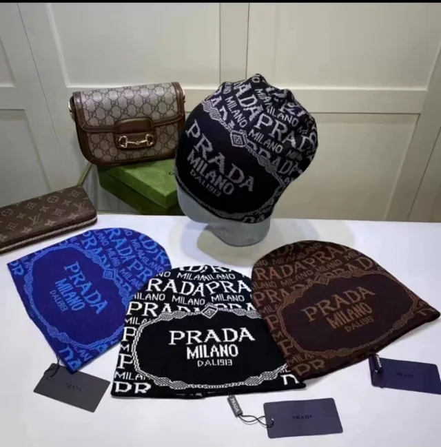 Prada Hats Logo Jacquard Knit Beanie product detail image 1