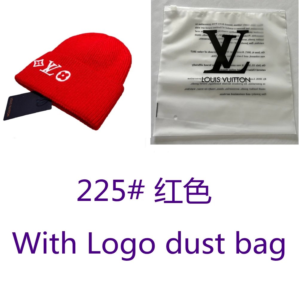 Louis Vuitton Hats Rib-knit beanie with embroidered LV Monogram — 225# Red dust bag