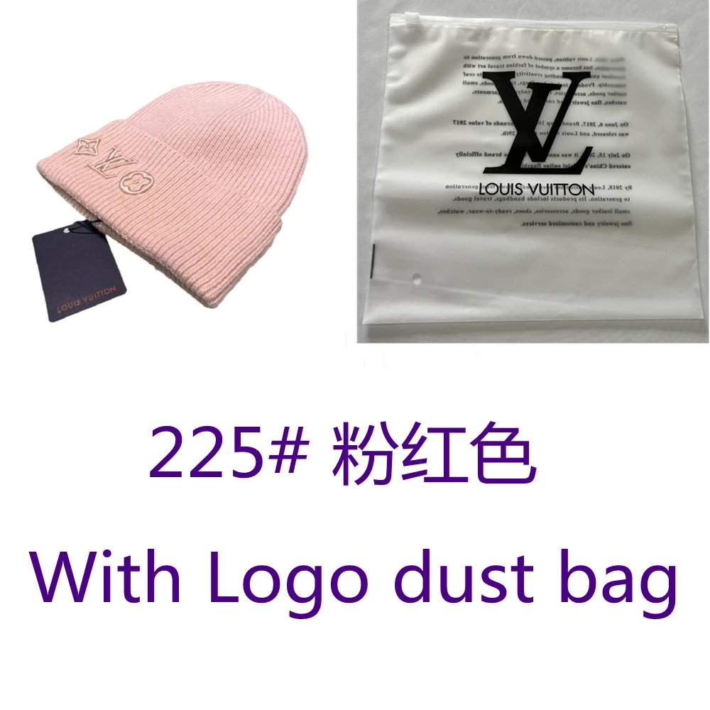 Louis Vuitton Hats Rib-knit beanie with embroidered LV Monogram — 225# Pink dust bag