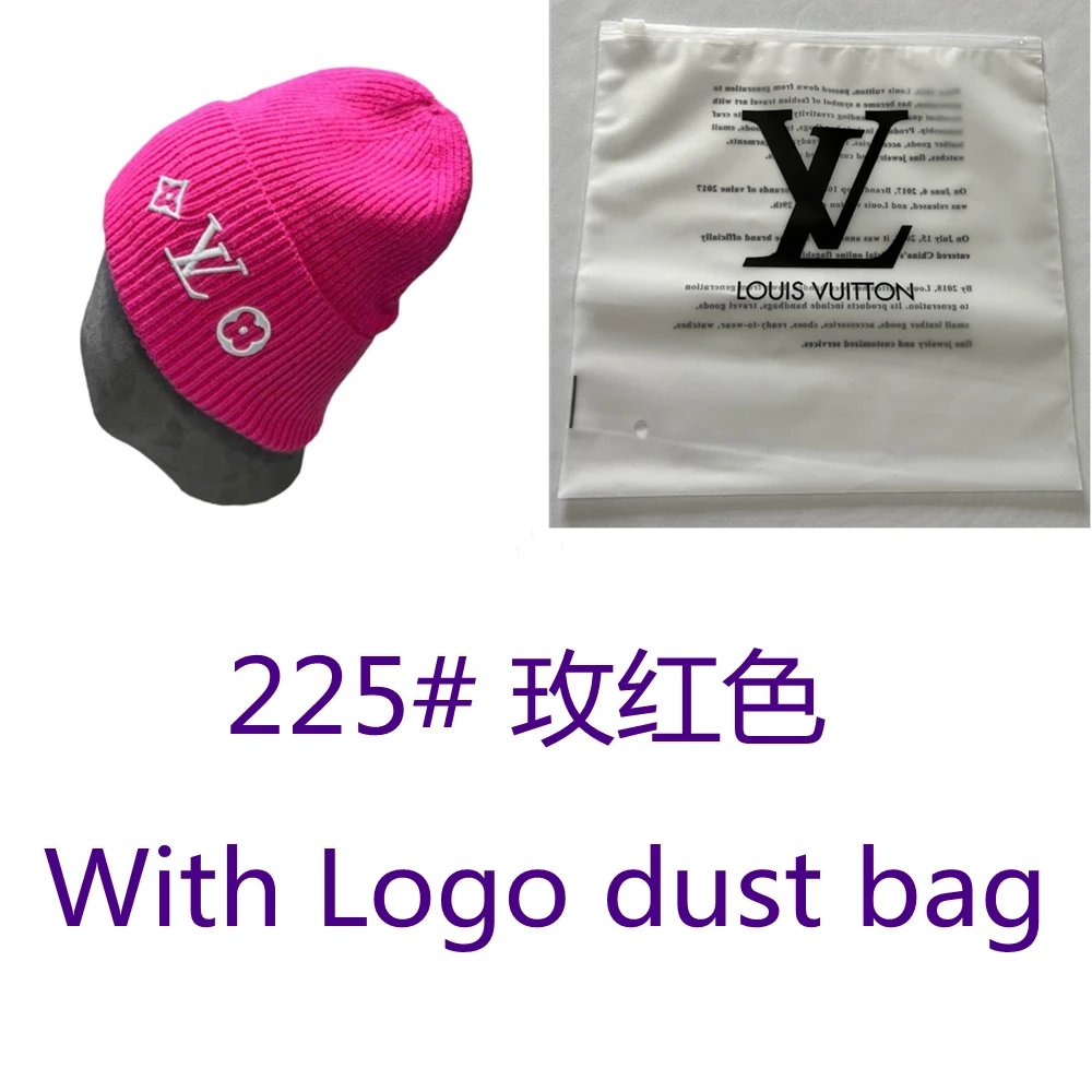 Louis Vuitton Hats Rib-knit beanie with embroidered LV Monogram — 225# Rose red dust bag