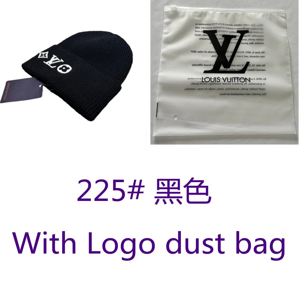 Louis Vuitton Hats Rib-knit beanie with embroidered LV Monogram — 225# Black dust bag