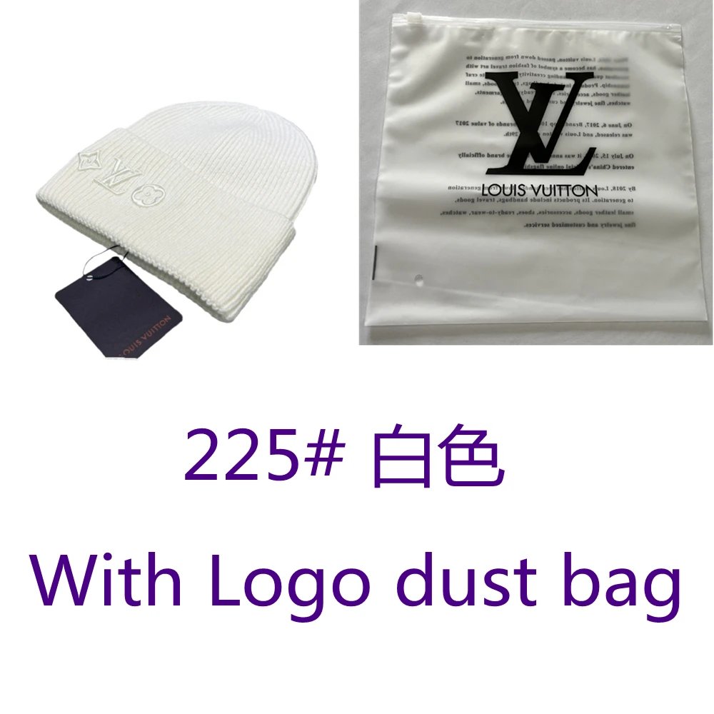 Louis Vuitton Hats Rib-knit beanie with embroidered LV Monogram — 225# White dust bag