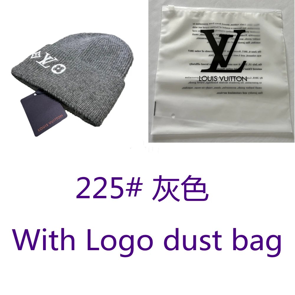 Louis Vuitton Hats Rib-knit beanie with embroidered LV Monogram — 225# Grey dust bag