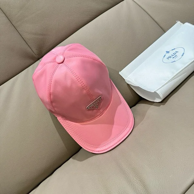 Prada Hats Triangle Plaque Nylon Baseball Cap product detail image 19