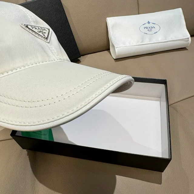 Prada Hats Triangle Plaque Nylon Baseball Cap product detail image 33